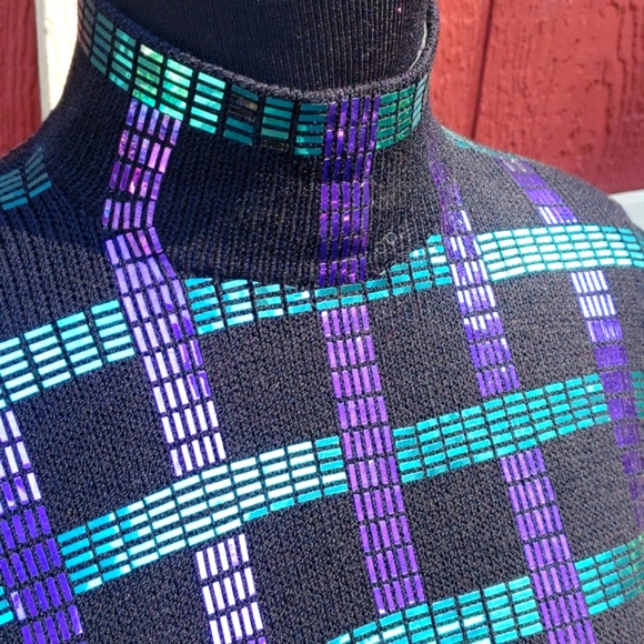 St. John Mock Neck  Shimmery Sweater - Picture 2 of 3